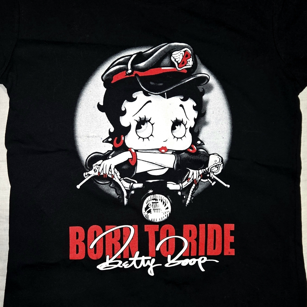Betty Boop Born to Ride Graphic Tee Medium New